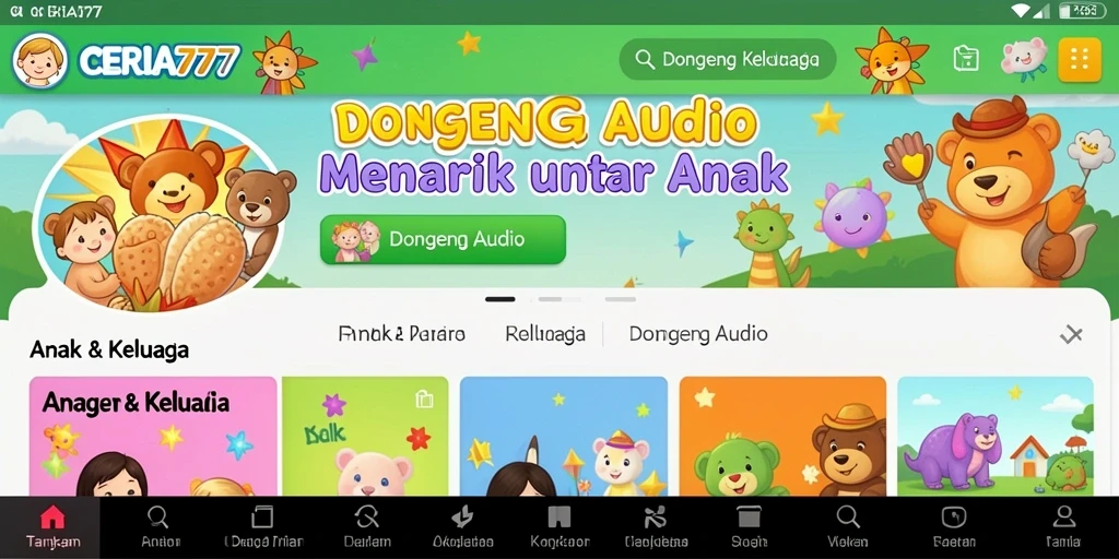 Antarmuka aplikasi CERIA777 yang menarik dan mudah digunakan.