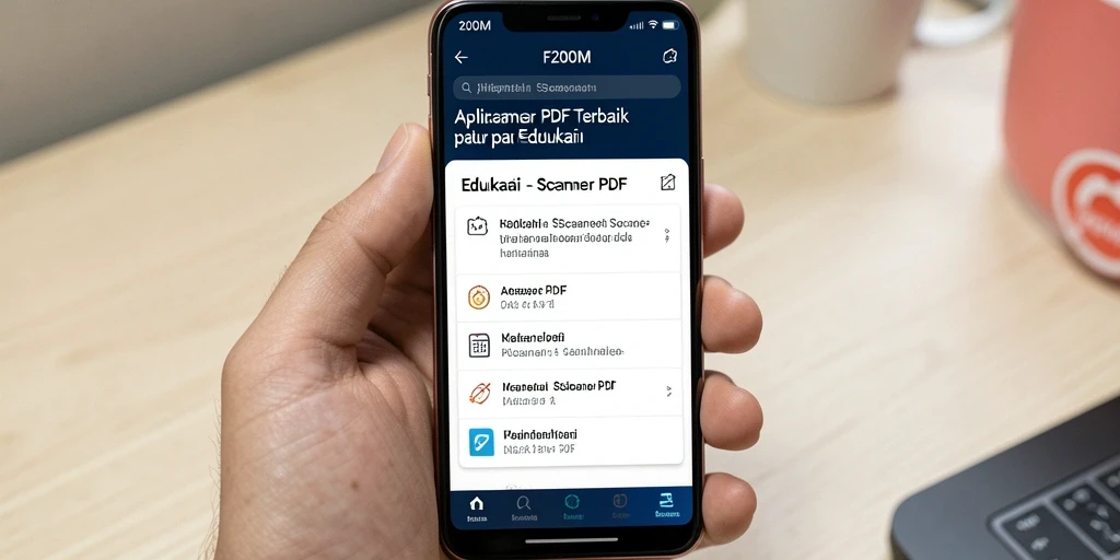 Antarmuka aplikasi F200M yang intuitif dan fungsional untuk Scanner PDF.