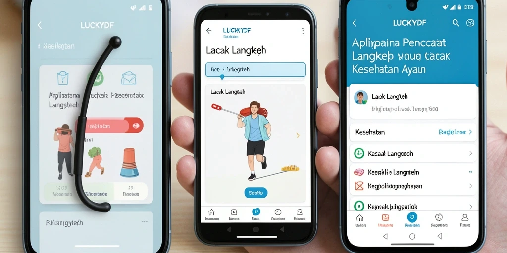 Screenshot utama LUCKYDF menampilkan fungsi pelacakan langkah yang intuitif.