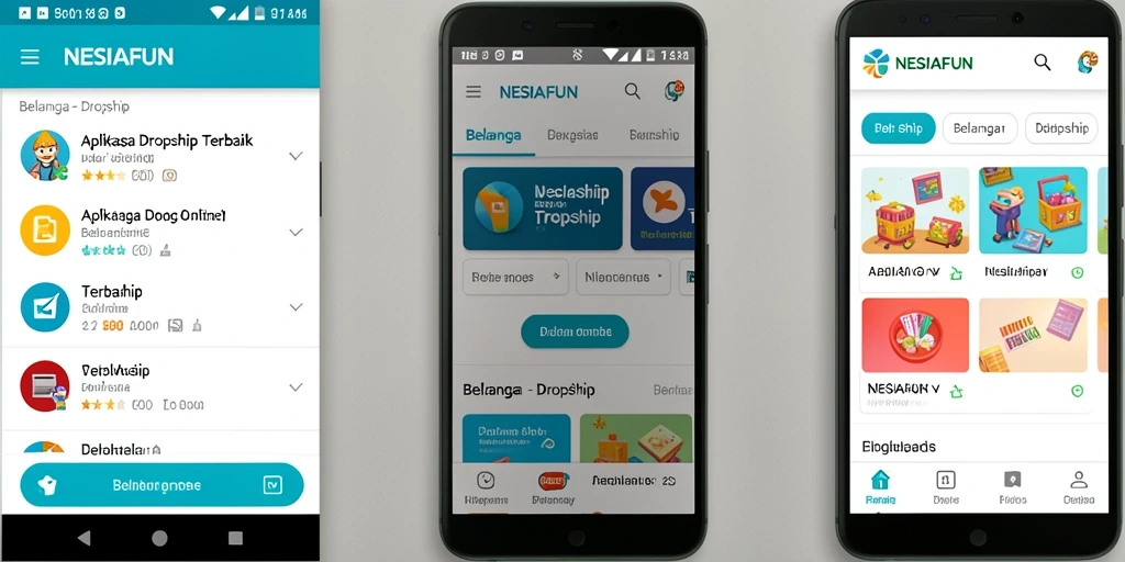 Tampilan antarmuka NESIAFUN yang intuitif untuk fungsi Dropship.