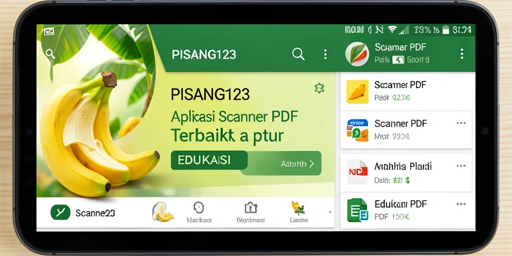Screenshot tampilan antarmuka utama PISANG123 sebagai aplikasi Scanner PDF.