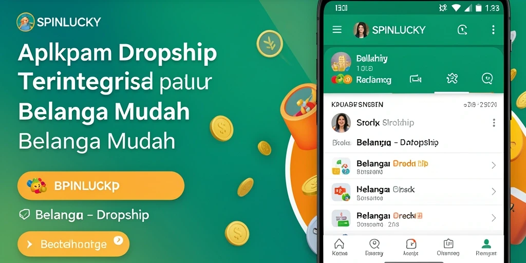 Tampilan antarmuka SPINLUCKY yang ramah pengguna untuk dropshipping.