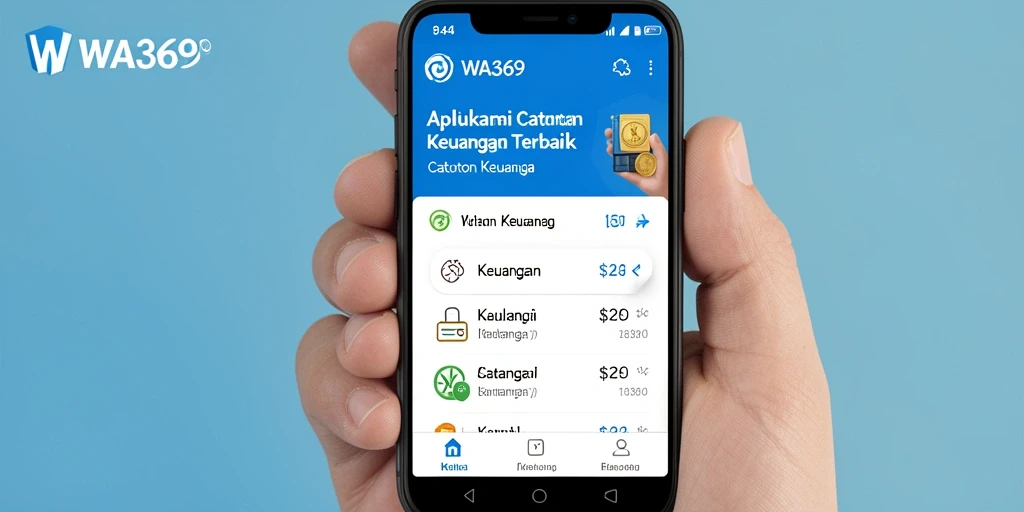 Tampilan antarmuka aplikasi Catatan Keuangan WA369 yang menarik dan sederhana.
